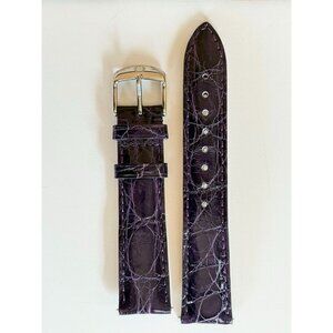 18MM Purple Crocodile Michele Watch Strap
